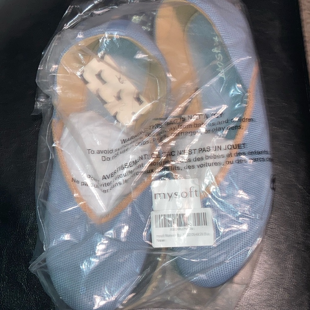 Mysoft Blue and Tan Ballet Flats 8.5 M